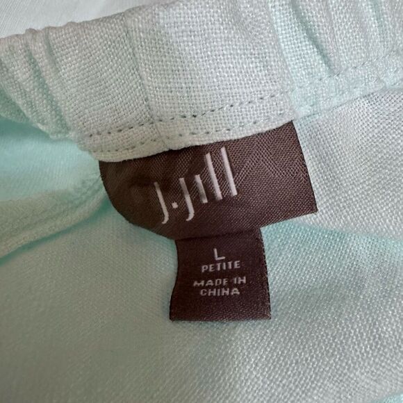 J. Jill linen blue wide leg cropped pants size LP - Picture 3 of 7